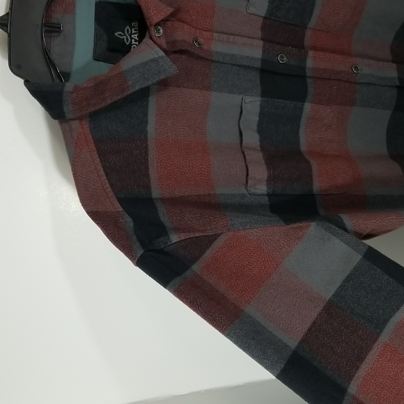 {Prana} The Brayden Long Sleeve Flannel Shirt in Gravel - Picture 6 of 16